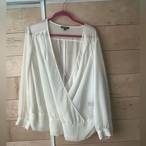 White sheer‎ blouse